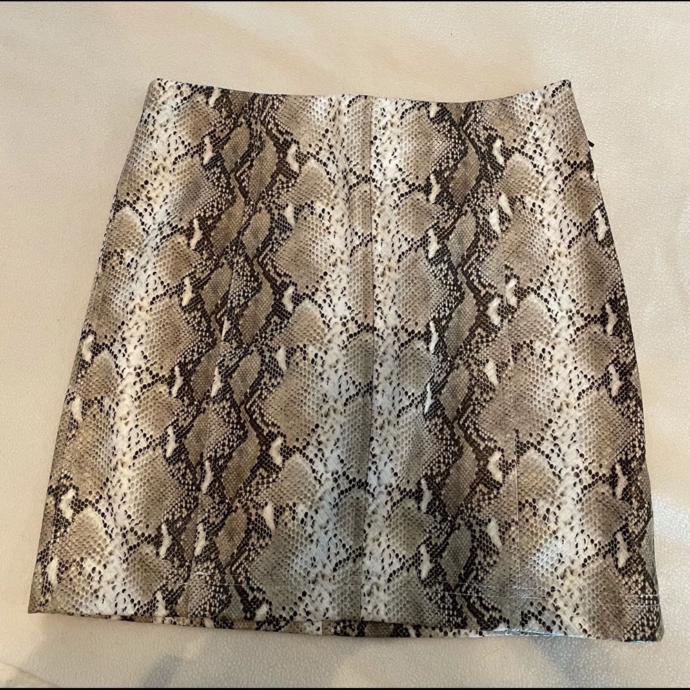 Wild Honey snake skin pleather mini, Small, $20